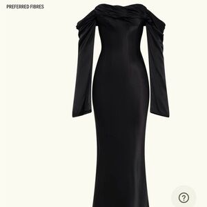 Meshki Black Ruched Off-Shoulder Gown- Giselle gown